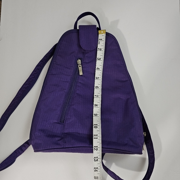 Baggallini Purple Convertible Multi Zip Sling Bag Backpack - Picture 9 of 12